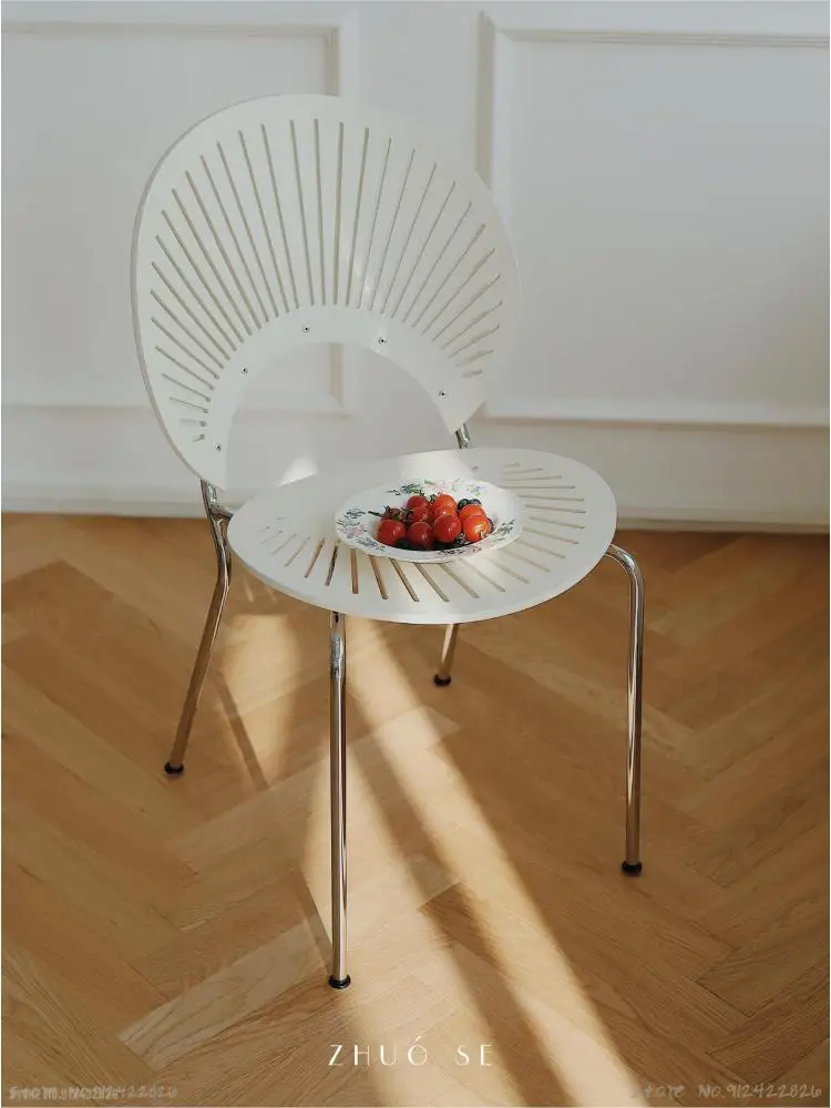 Zhuose Nordic современный простой белый обеденный стул бытовая раковина стул из массива дерева одиночный обеденный стул кресло