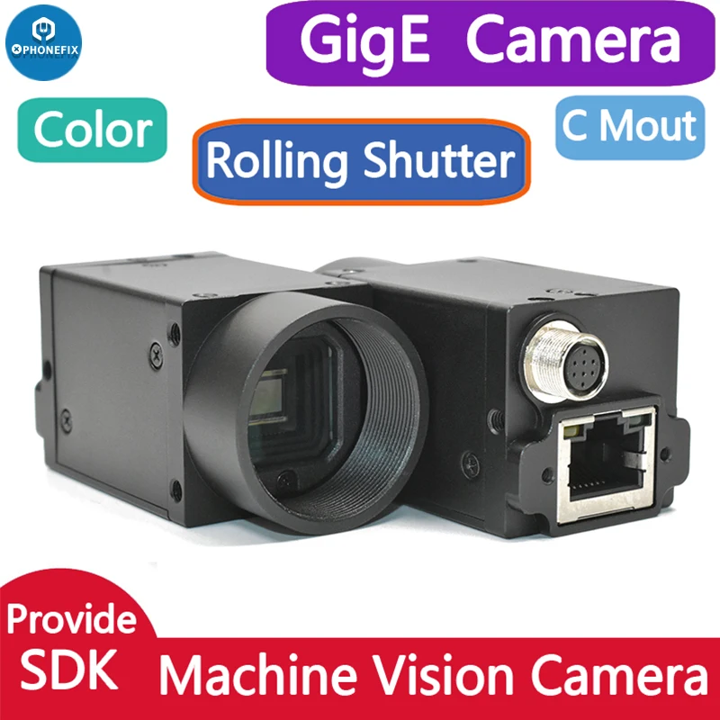 Высокоскоростные промышленные камеры машинного зрения Gige Ethernet, цветная цифровая камера с глобальным затвором C Mouth, предоставляющая SDK для Windows Linux