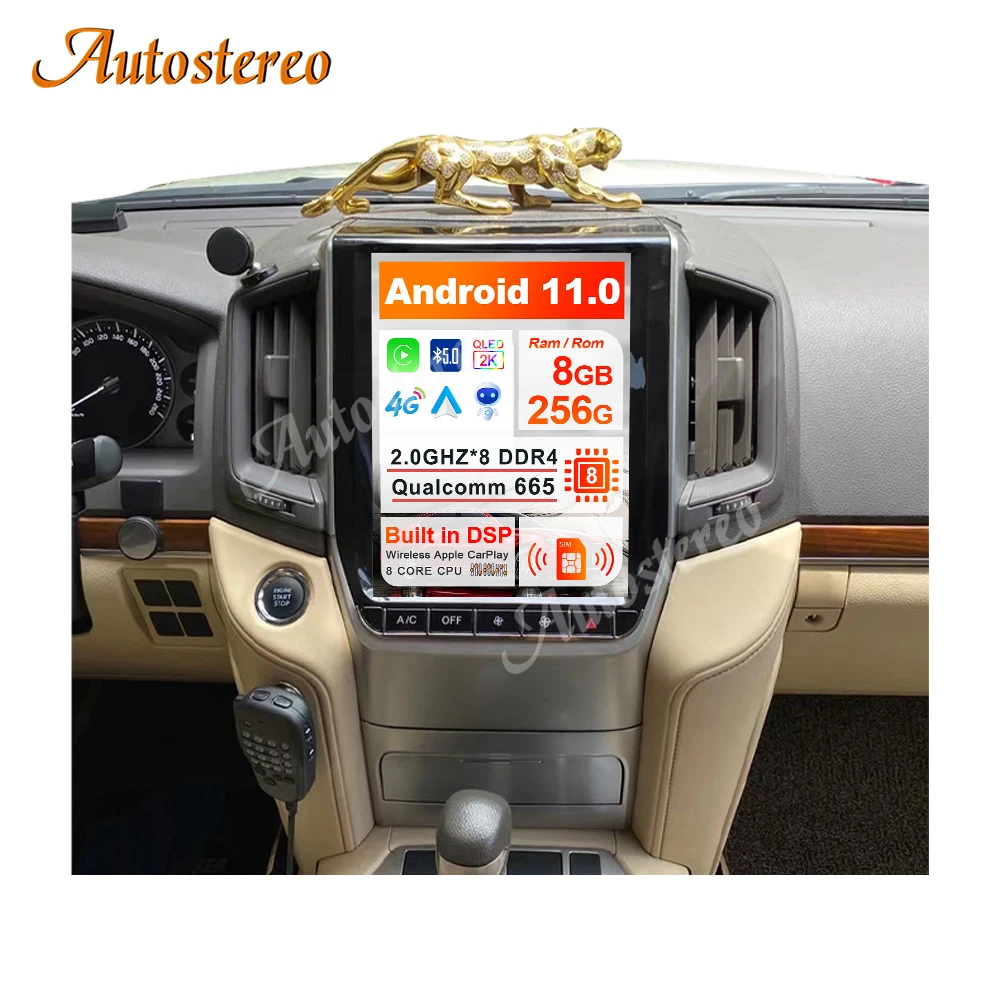 12,1 ‘Qualcomm 8 + 256G Android11 Для Toyota Land Cruiser LC200 VXR V8 2016-2021 Авто Стерео Автомобильный GPS Navi Мультимедийный Плеер Радио