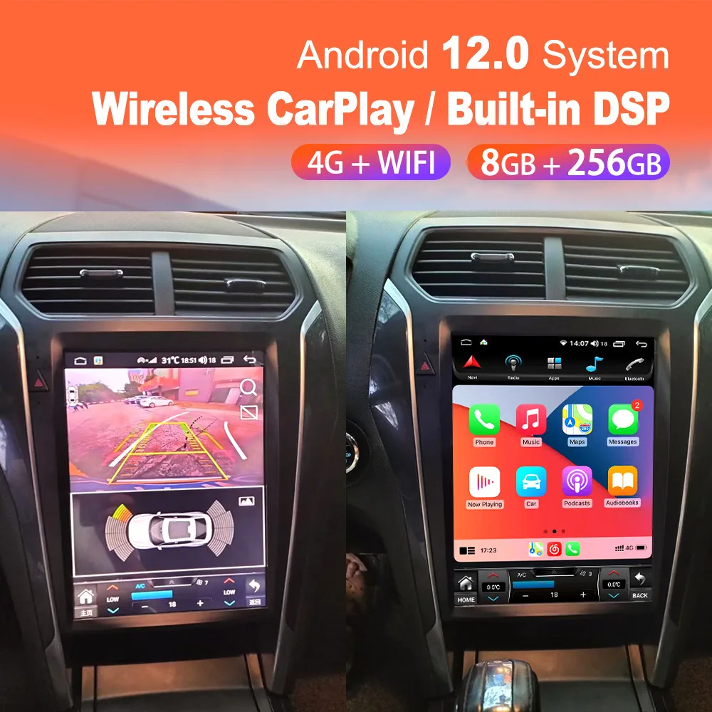 12,1-дюймовый экран Tesla Android 12.0 для Ford Explorer Android мультимедийное автомобильное радио GPS Navi Стерео авторадио Мультимедийный плеер