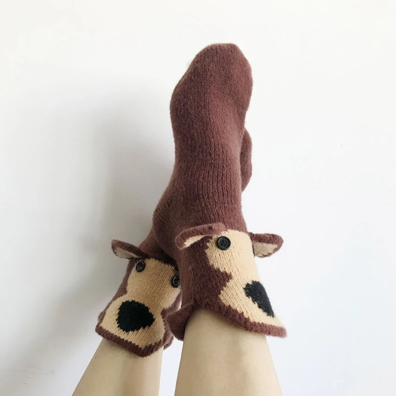 Мужские Женские Детские Зимние Носки, вязаные теплые 3D-носки с широким ртом, аксессуары для одежды, Носки для дома