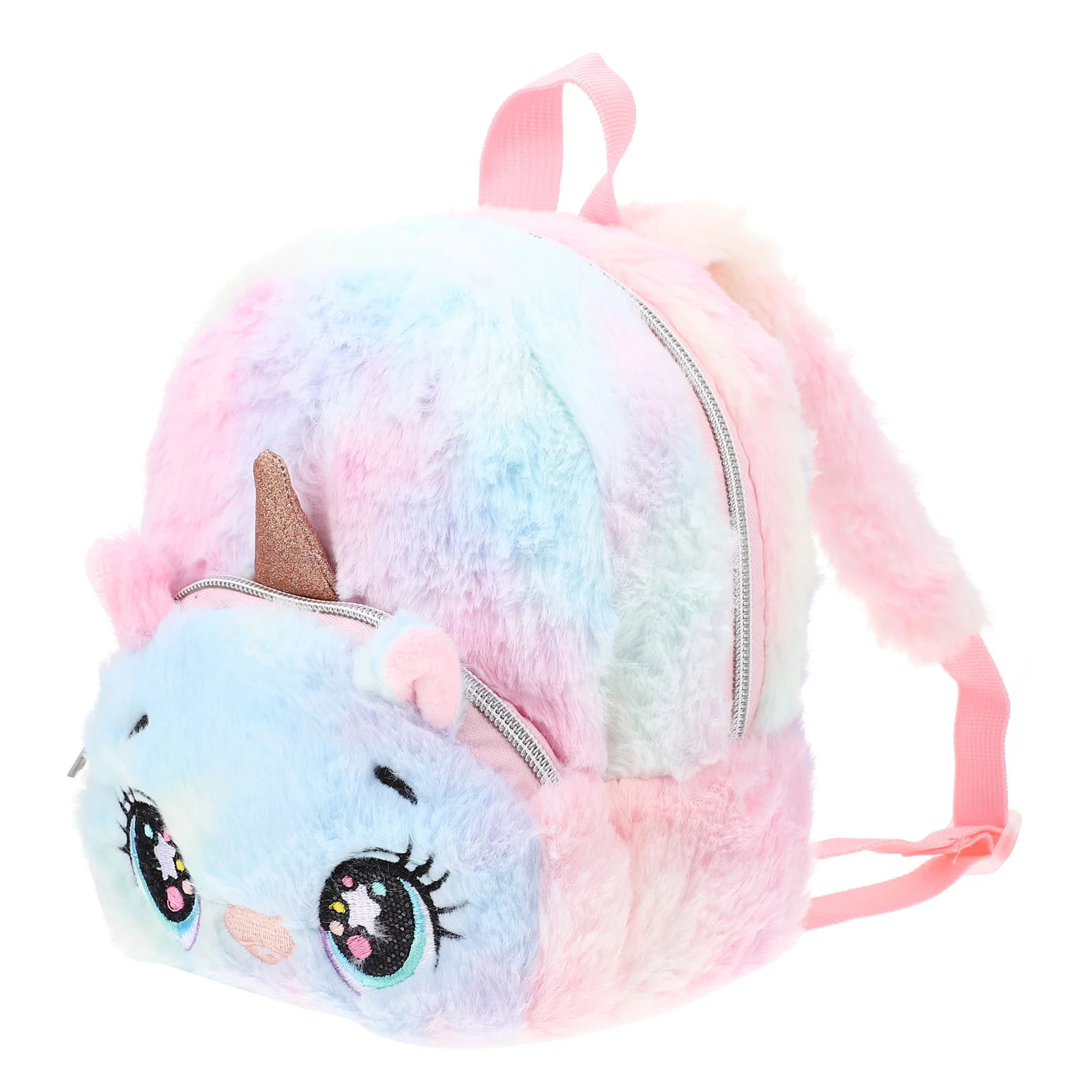 Рюкзак Для девочек, сумка для хранения на плечо, детский Мини-плюшевый дизайн на молнии, Очаровательная Практичная Портативная