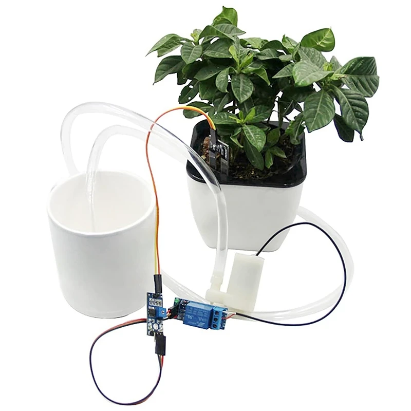 Комплект датчиков влажности почвы, диспетчер системы автоматического полива с мини-водяным насосом для Arduino DIY Kit EK1915